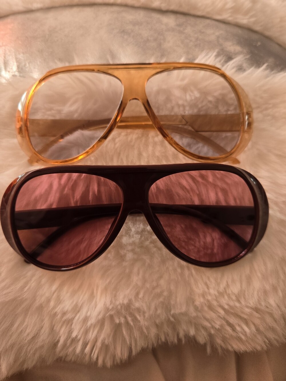 Women's Aviator Sunglasses in Pink and Amber - Classic Fashion Frames